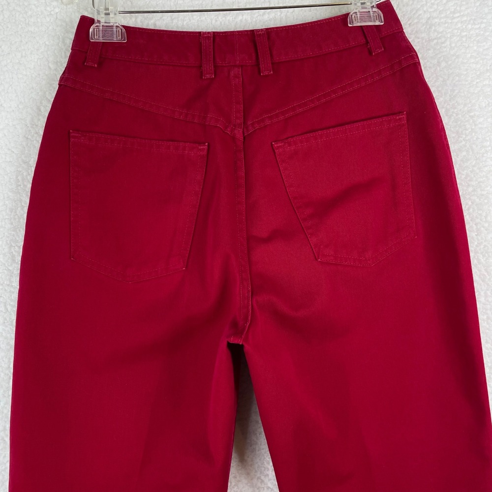 Vintage Talbots Red High Waisted Cotton Tapered Pants USA Made Womens 10 - Picture 3 of 11